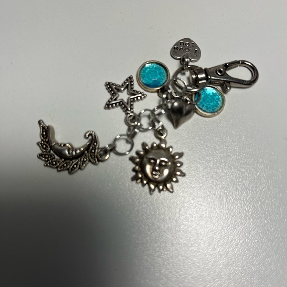 Handbag Silver Charm with Turquoise Accents - Picture 2 of 2